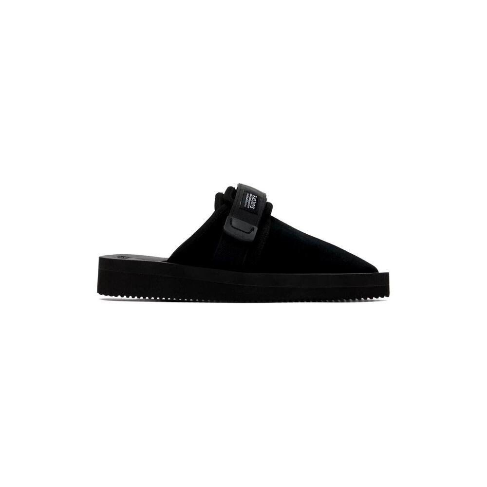 New Suicoke Black Suede Zavo V Slip-on Clog Shoes - 38 / US 6.5